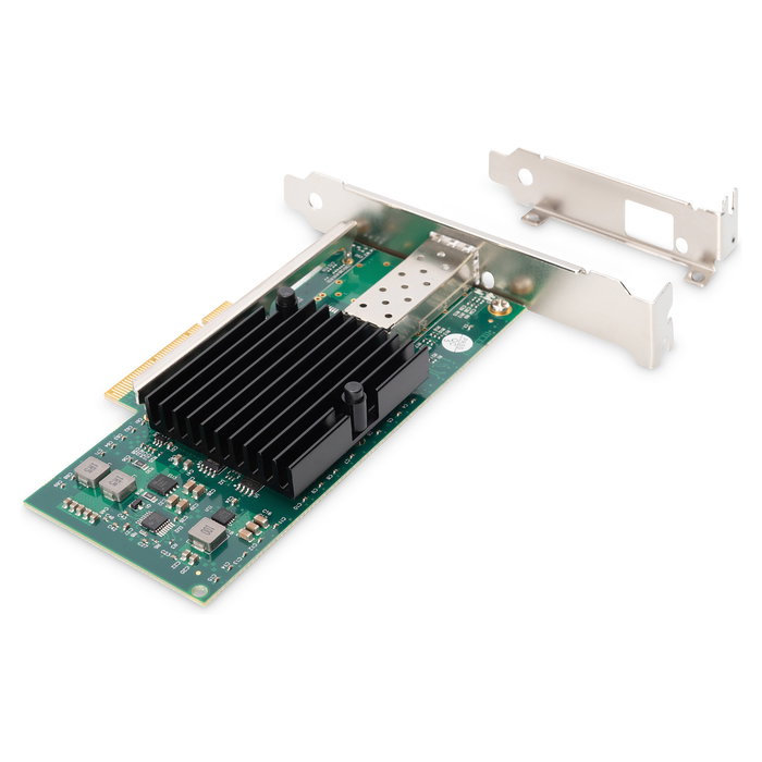 Digitus SFP+ 10G PCIe - Tarjeta de red 10 Gbit/s PCI Express 3.0 x8 con conector SFP+, chipset Intel 82599EN, incluye soporte de perfil bajo para servidores y PCs