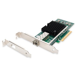Digitus SFP+ 10G PCIe - Tarjeta de red 10 Gbit/s PCI Express 3.0 x8 con conector SFP+, chipset Intel 82599EN, incluye soporte de perfil bajo para servidores y PCs