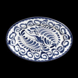 VAJILLA Fuente Oval Puebla, Azul, Dimensiones 27x19 cm (Set de 24)
