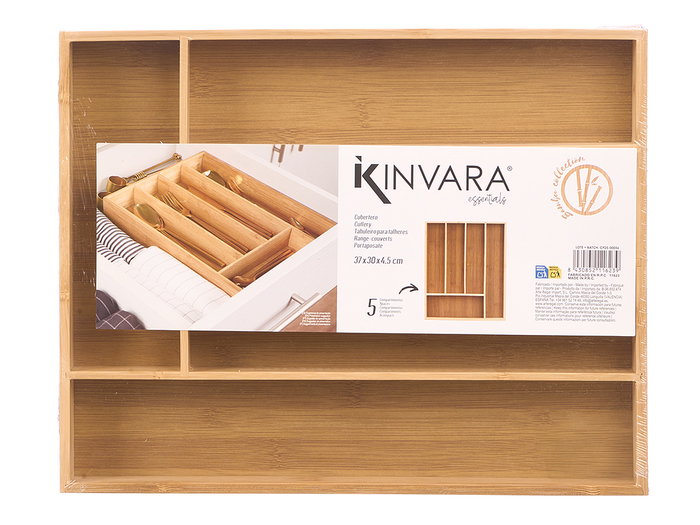 Kinvara Cubertero de Bambú 5 Compartimentos 37x4.5x30 cm Color Natural (Set de 8) Kinvara Cubertero de Bambú 5 Compartimentos 37x4.5x30 cm Color Natural (Set de 8)