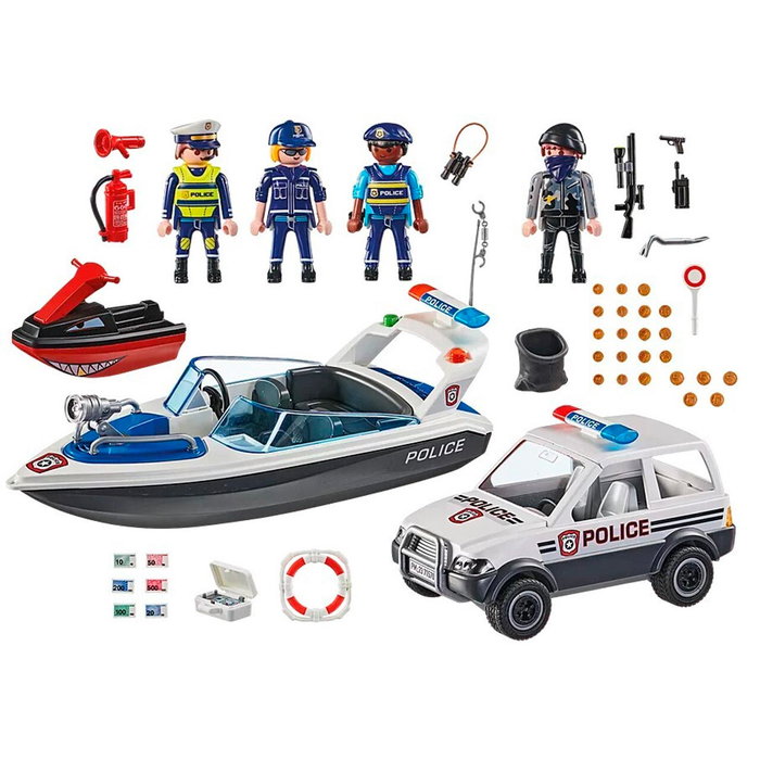 Playmobil Persecución Policial En El Agua 71570 City Action Juguete para Niños +4 Años