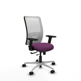 PIQUERAS Y CRESPO Silla de oficina Zulema con mecanismo Sincro/Traslack, Morado y Blanco