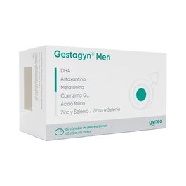 GYNEA Gestagyn Men 60 Cap. Fertilidad Masculina Antioxidante DHA Zinc Selenio Melatonina Ácido Fólico Vitamina B12 E