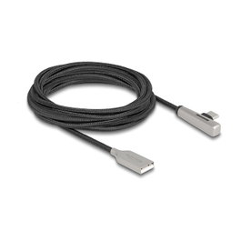 DeLOCK Cable USB 2.0 Tipo-A a USB Tipo-C™ Angular con LED, 60 W, 3 m