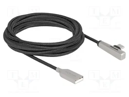 DeLOCK Cable USB 2.0 Tipo-A a USB Tipo-C Acodado con LED y Carga Rápida 60 W 3 m