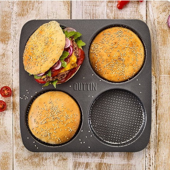 Quttin Molde para Pan de Hamburguesa Perforado 28 x 28 cm (12 Unidades)