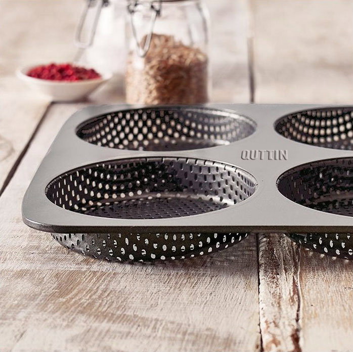 Quttin Molde para Pan de Hamburguesa Perforado 28 x 28 cm (12 Unidades)