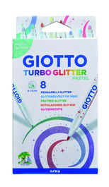 Rotulador Fibra Giotto Turbo Glitter Pastel Caja De 8