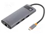 BASEUS Hub USB de 6 puertos en aluminio, gris