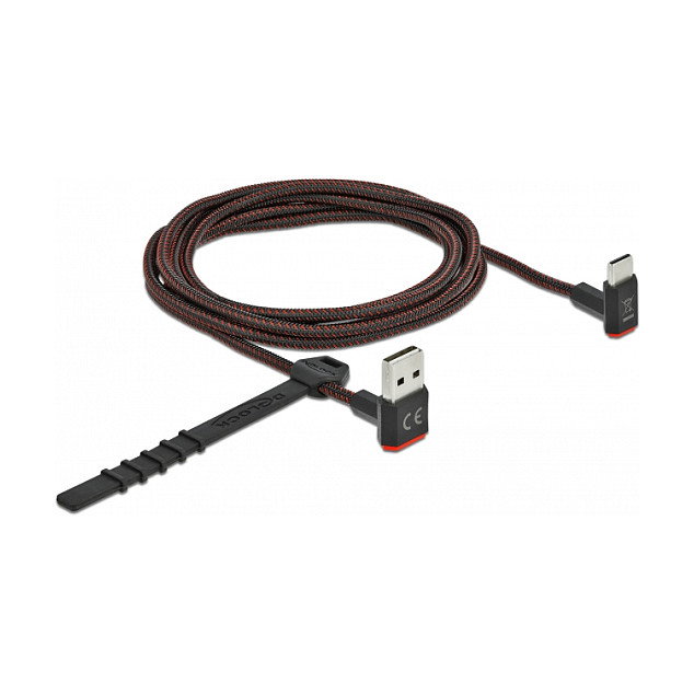 DeLOCK Cable USB 2.0 Tipo-A a USB-C, Conectores Angulares Arriba/Abajo, Negro, 2 m, Ref. EASY-USB DeLOCK Cable USB 2.0 Tipo-A a USB-C, Conectores Angulares Arriba/Abajo, Negro, 2 m, Ref. EASY-USB