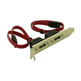 DeLOCK Bracket de Ranura 2x SATA Interno a 2x eSATA Externo, Adaptador SATA a eSATA, 2 x Conector SATA 7-pin, Ref: SATA -> eSATA 2xP