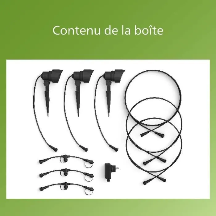 Philips PHI8719514477353 Pack de 3 focos de exterior GardenLink, 24W, 2700K, IP44