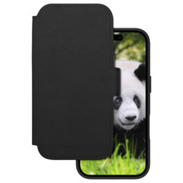 dbramante1928 Lynge MS Funda Folio de Cuero para iPhone 17 - Negro con Bolsillo para Tarjetas y Carga MagSafe