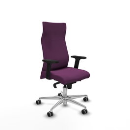 PIQUERAS Y CRESPO Sillón Albacete Morado con Mecanismo Sincro y Base de Aluminio