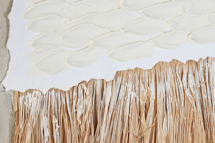 DKD Home Decor Cuadro Boho Blanco Natural Lienzo MDF 82 x 82 x 4.5 cm (2 Unidades)