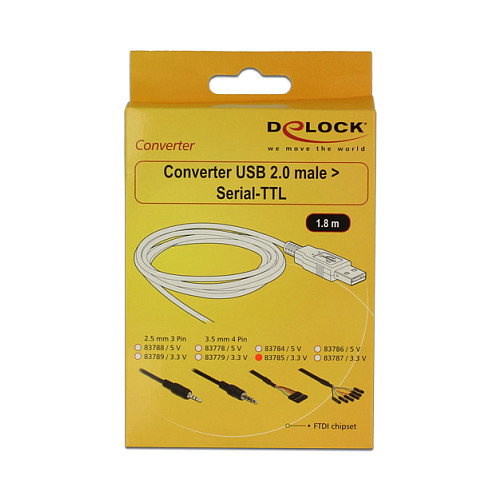 DeLOCK Conversor USB 2.0 a TTL 6 Pin, 1,8 m (3,3 V)