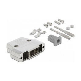 DeLOCK Carcasa metálica para conector D-Sub 25, Plata