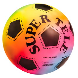 Unice 04602 Balón Supertele Rainbow D.220, Diámetro 22 cm, Colores Arcoíris