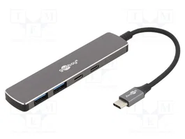 GOOBAY Hub USB 3.2 de 4 Puertos Gris