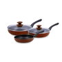 Set 3 Sartenes Aluminio Prensado y 2 Tap Terrazo Quid 20-24-28 cm, 24-28 cm,