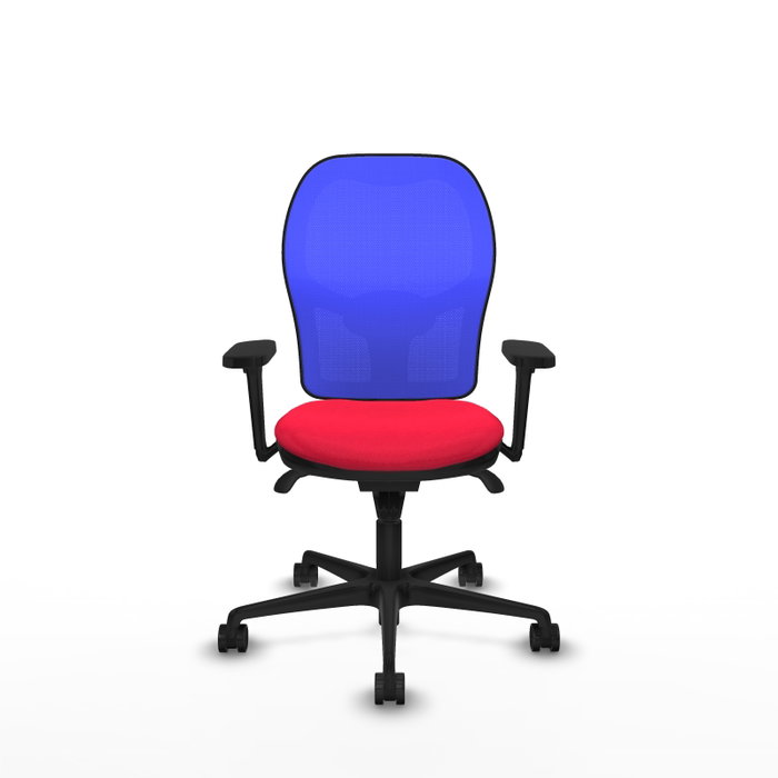 PIQUERAS Y CRESPO Silla de oficina Jorquera con mecanismo Sincro, Tela Roja y Malla Azul PIQUERAS Y CRESPO Silla de oficina Jorquera con mecanismo Sincro, Tela Roja y Malla Azul