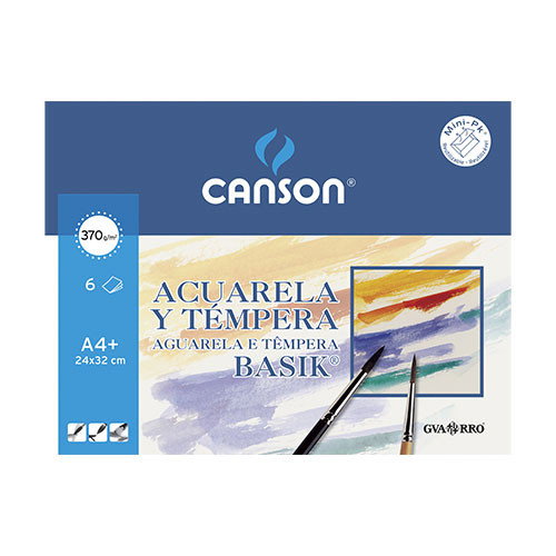 Canson Minipack de Papel para Acuarela y Témpera Basik 6 Hojas 24x32 cm Canson Minipack de Papel para Acuarela y Témpera Basik 6 Hojas 24x32 cm