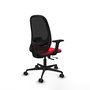 PIQUERAS Y CRESPO Silla de oficina Cilanco con mecanismo Sincro/Traslack, Rojo y Negro