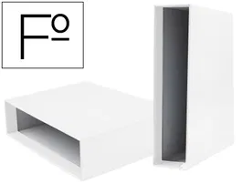 Liderpapel Caja Archivador de Palanca Documenta, Cartón Folio, Lomo 75mm, Blanca