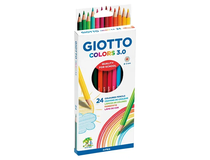 Giotto Lapices de Colores 3.0 Mina 3mm Caja de 24 Colores Surtidos