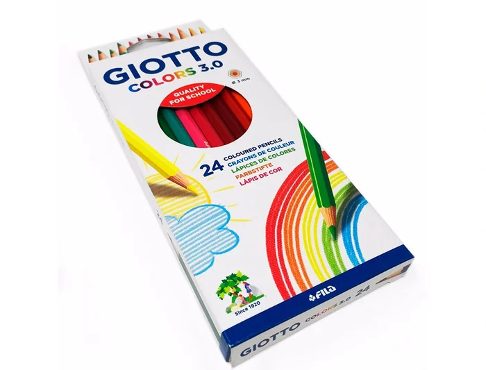 Giotto Lapices de Colores 3.0 Mina 3mm Caja de 24 Colores Surtidos