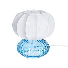 Lámpara Mesa Azul Cristal-Tejido 21 X 21 X 22,50 cm
