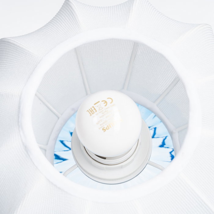 Lámpara Mesa Azul Cristal-Tejido 21 X 21 X 22,50 cm