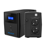 Phasak SAI UPS Sirius PH 7308 800VA Interactivo 0.8KVA, 480W, AVR, Backup, 2 Tomas Schuko, USB, LCD, Mini Torre