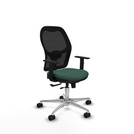 PIQUERAS Y CRESPO Silla de oficina Jorquera con mecanismo Sincro/Traslack, Verde botella y Negro