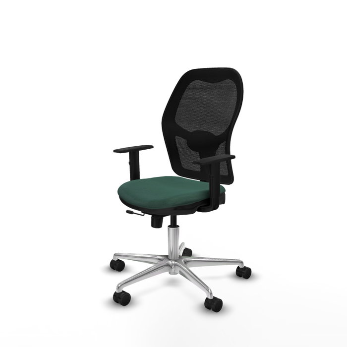 PIQUERAS Y CRESPO Silla de oficina Jorquera con mecanismo Sincro/Traslack, Verde botella y Negro