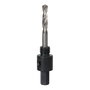 Workpro Mandril para Sierra de Corona Bimetálica 14-30 mm, Vástago Hexagonal 9.5 mm (3/8"), Rosca UNF 1/2" x 20, Broca HSS4341, Acero al Carbono