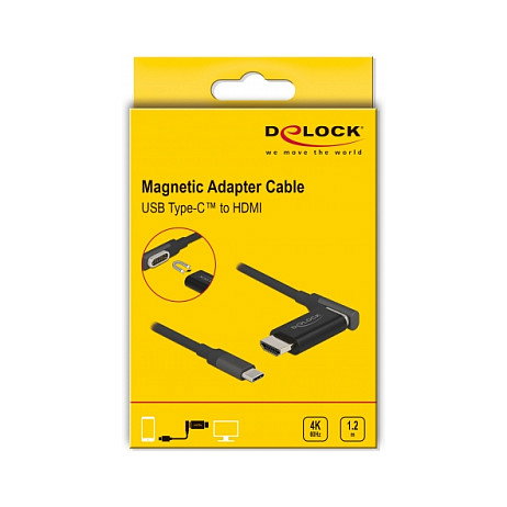 DeLOCK Cable adaptador USB Type-C a HDMI 4K 60 Hz magnético 1,20 m