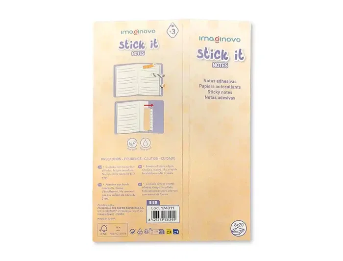 Imaginovo Bloc notas adhesivas marcapaginas patita perro 120 hojas 8x15x48 mm