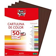 FIXO Paquete de 50 cartulinas A4 180g marrón chocolate