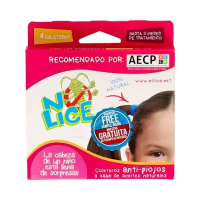 NO LICE Coletero Anti-Piojos Negro/Marrón 4 Ud.