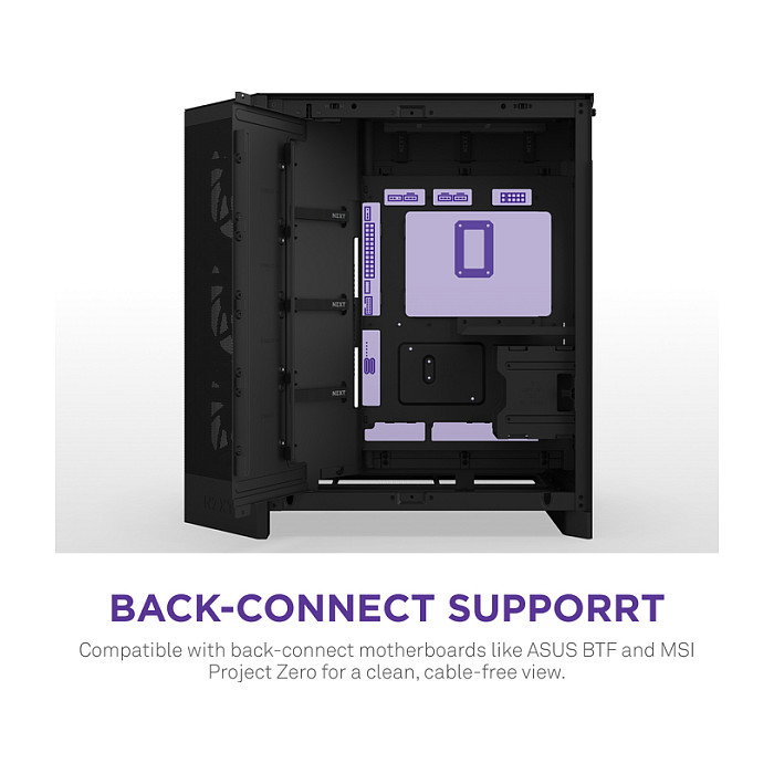 NZXT CM-H92FB1 H9 Flow Torre Media ATX/Micro-ATX/Mini-ITX Caja PC Mesh Negro con Ventana Lateral de Cristal Templado