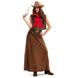 My Other Me Disfraz Cowgirl con Falda, Pañuelo, Chaleco y 2 Cinturones Talla XXL