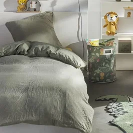 Today Juego de Cama 123327 1 Persona 140x200 cm Gasa de Algodón Lisa Salvia