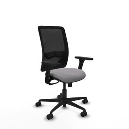 PIQUERAS Y CRESPO Silla de oficina Zulema con mecanismo Sincro, Gris y Negro