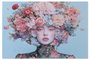 DKD Home Decor Cuadro de Cristal Templado Chica Flores 120x80 cm