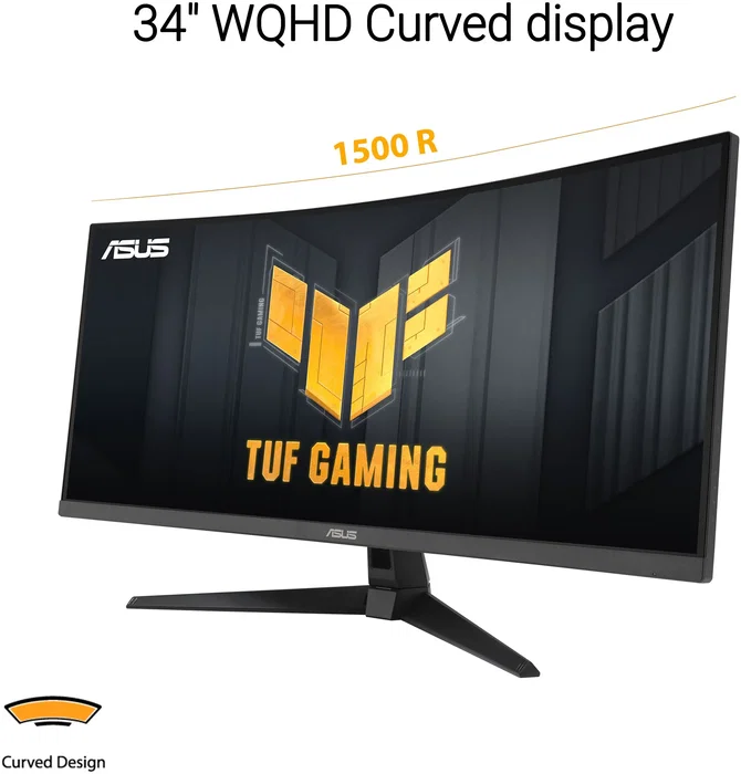 ASUS TUF Gaming VG34VQ3B Monitor Curvo Gaming 34" UWQHD 21:9 3440x1440, 180Hz, 1ms, AMD FreeSync Premium, DisplayHDR 400, VA, Negro ASUS TUF Gaming VG34VQ3B Monitor Curvo Gaming 34" UWQHD 21:9 3440x1440, 180Hz, 1ms, AMD FreeSync Premium, DisplayHDR 400, VA, Negro