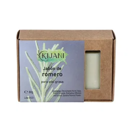 KIJANI Jabón en Pastilla de Romero 80Gr para Piel Grasa con Aceite de Oliva Virgen Extra