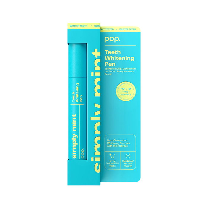 HiSmile POP Lápiz Blanqueador Dental con Tecnología PAP, Sin Peróxido - Hasta 8 Tonos Más Blancos, Sabor Menta Refrescante, 4 ml