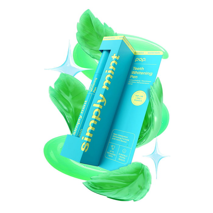 HiSmile POP Lápiz Blanqueador Dental con Tecnología PAP, Sin Peróxido - Hasta 8 Tonos Más Blancos, Sabor Menta Refrescante, 4 ml