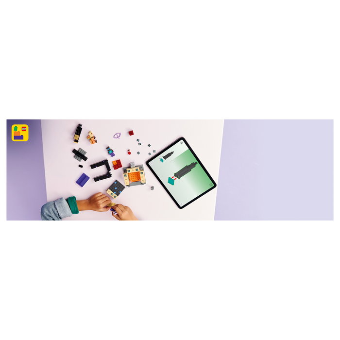 LEGO Minecraft 21584 El Viaje por el Nether y el Portal al End - Juego de Construcción 192 Piezas con 3 Figuras, Para Niños +7 Años